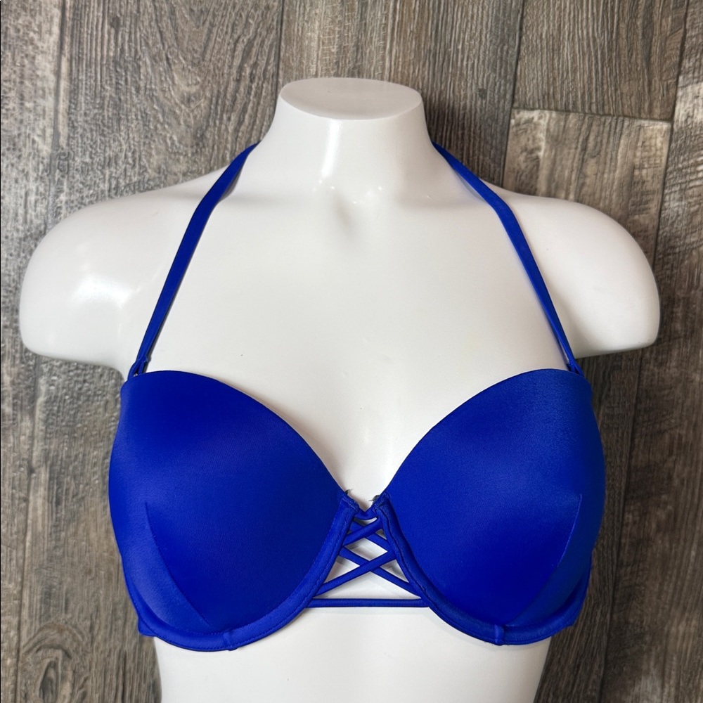 🌟Victoria Secret 🌟Bikini Top 🌟Vibrant Blue Halter Bikini Top 34D